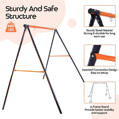 Swing Stand Frame Heavy Duty A-Frame Swing Set for Kids Adults - Weight Capacity 440lbs