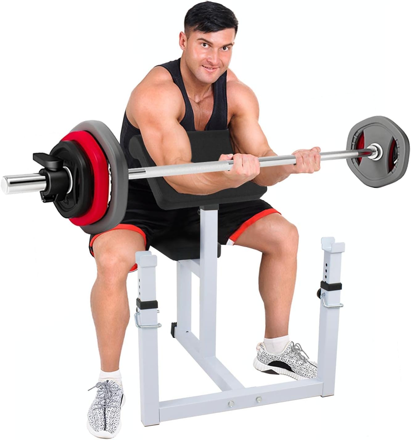 Preacher Curl Bench Arm Curl Weight Bench Weightlifting, Biceps Triceps Muscle Strength Training