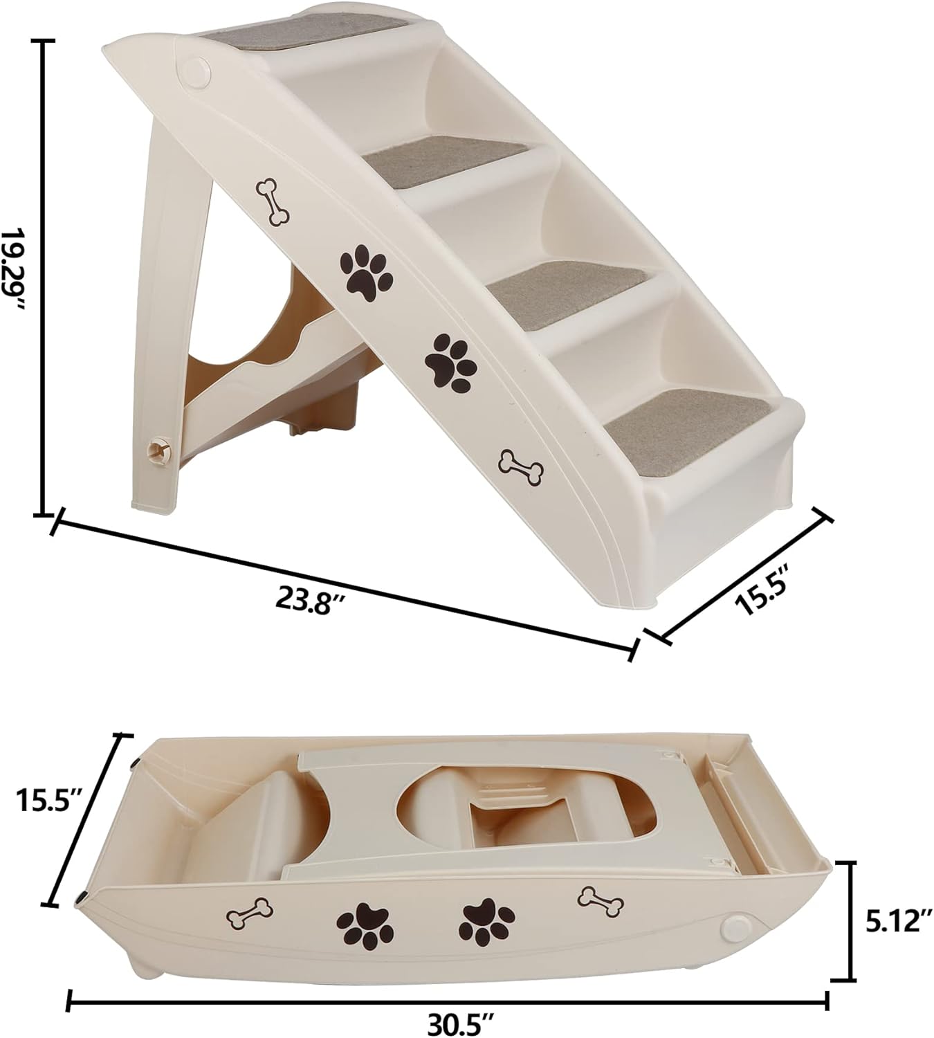 Safe and Durable Pet Ramp Stairs with Non-Slip Pads