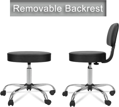 Adjustable Swivel Salon Spa Stool Chair with Back Support for Beauty Barber Tattoo Massage Drafting Medical