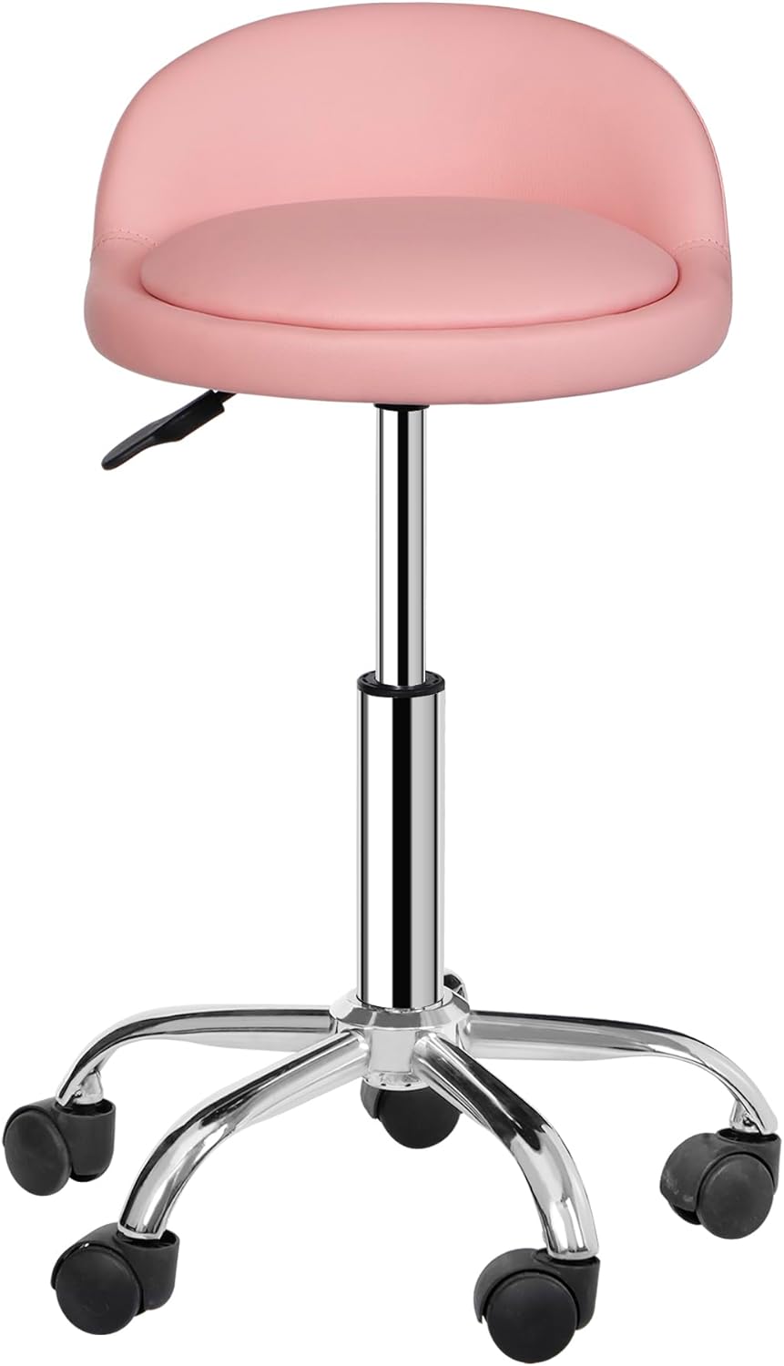 Adjustable Hydraulic Rolling Stool Swivel Salon &amp; Spa Chair with Backrest