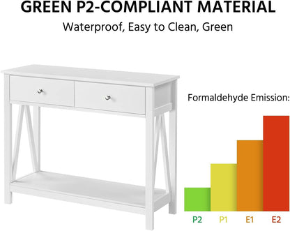 Console Table with Drawer &amp; Storage Shelves