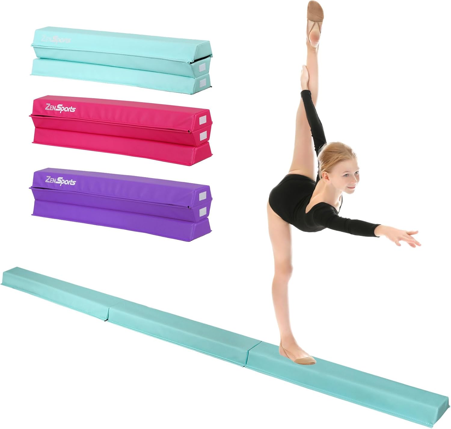 9ft Folding Gymnastics Balance Beam with Anti-Slip Base