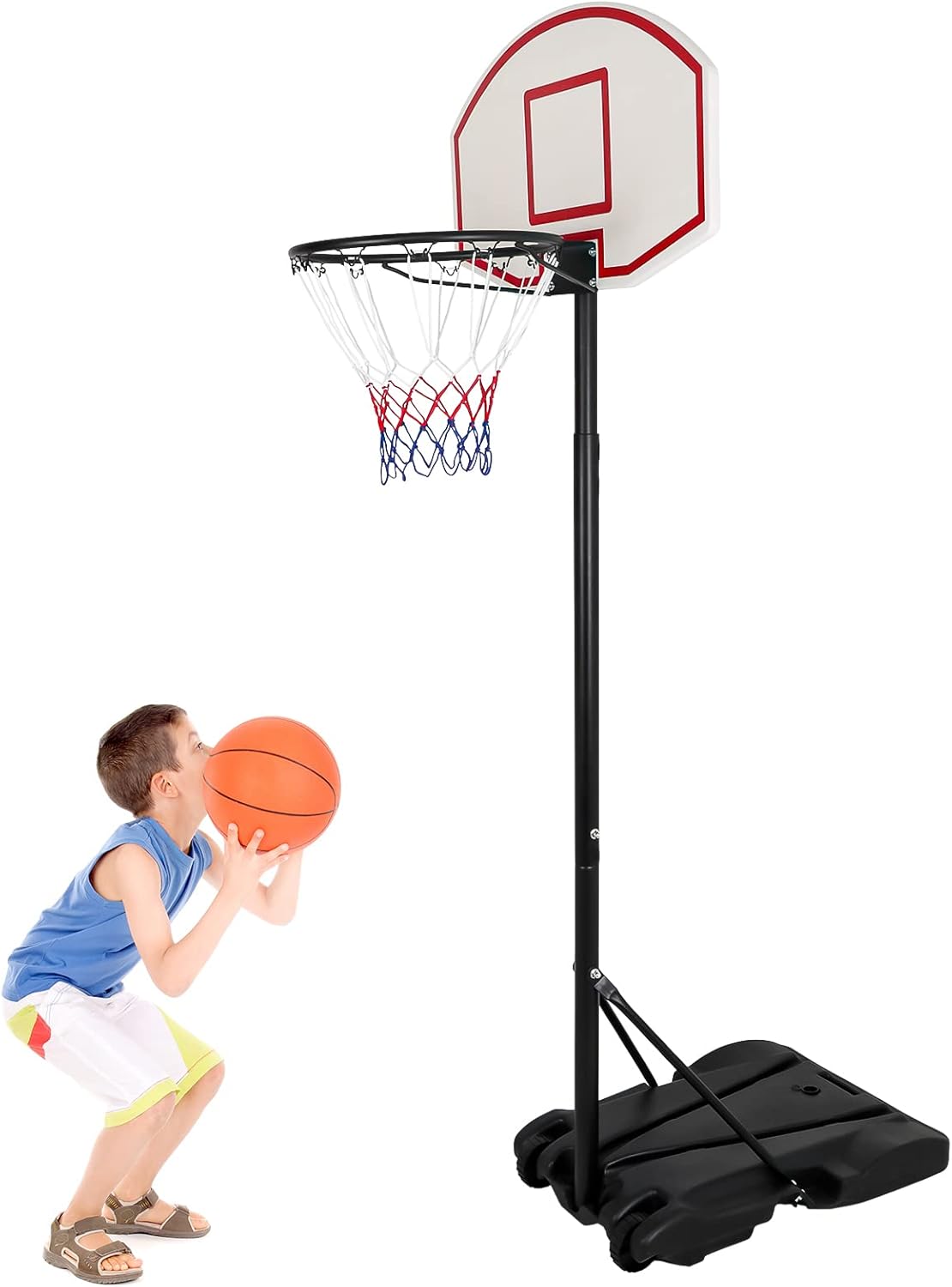 5.4-7FT Portable Basketball Hoops &amp; Goals Backboard and Stand