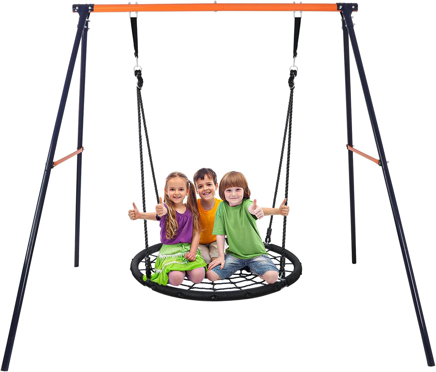 48 Inch Web Tree Swing with Heavy Duty Metal Frame for Kids &amp; Adults - 440 LBS Capacity