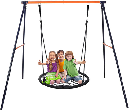 48 Inch Web Tree Swing with Heavy Duty Metal Frame for Kids &amp; Adults - 440 LBS Capacity