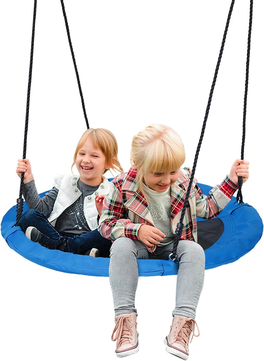 40 Inch Playground Saucer Swing Set Round Web Swing Tree Swing Platform for Kids