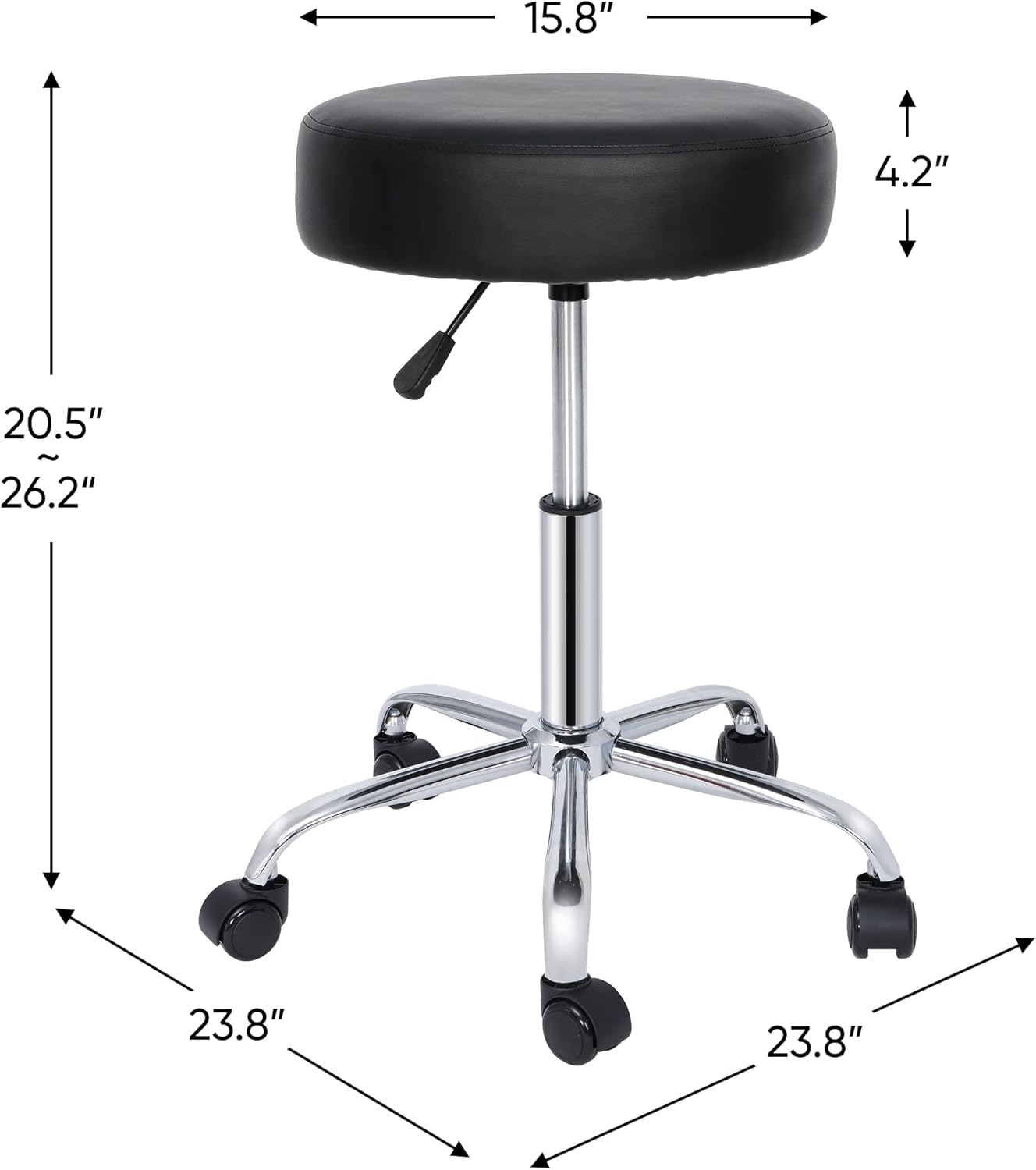 Adjustable Rolling Stool Chair Salon Spa Stool Hydraulic Swivel Stool with Wheels and Ultra-Thick Seat Cushion