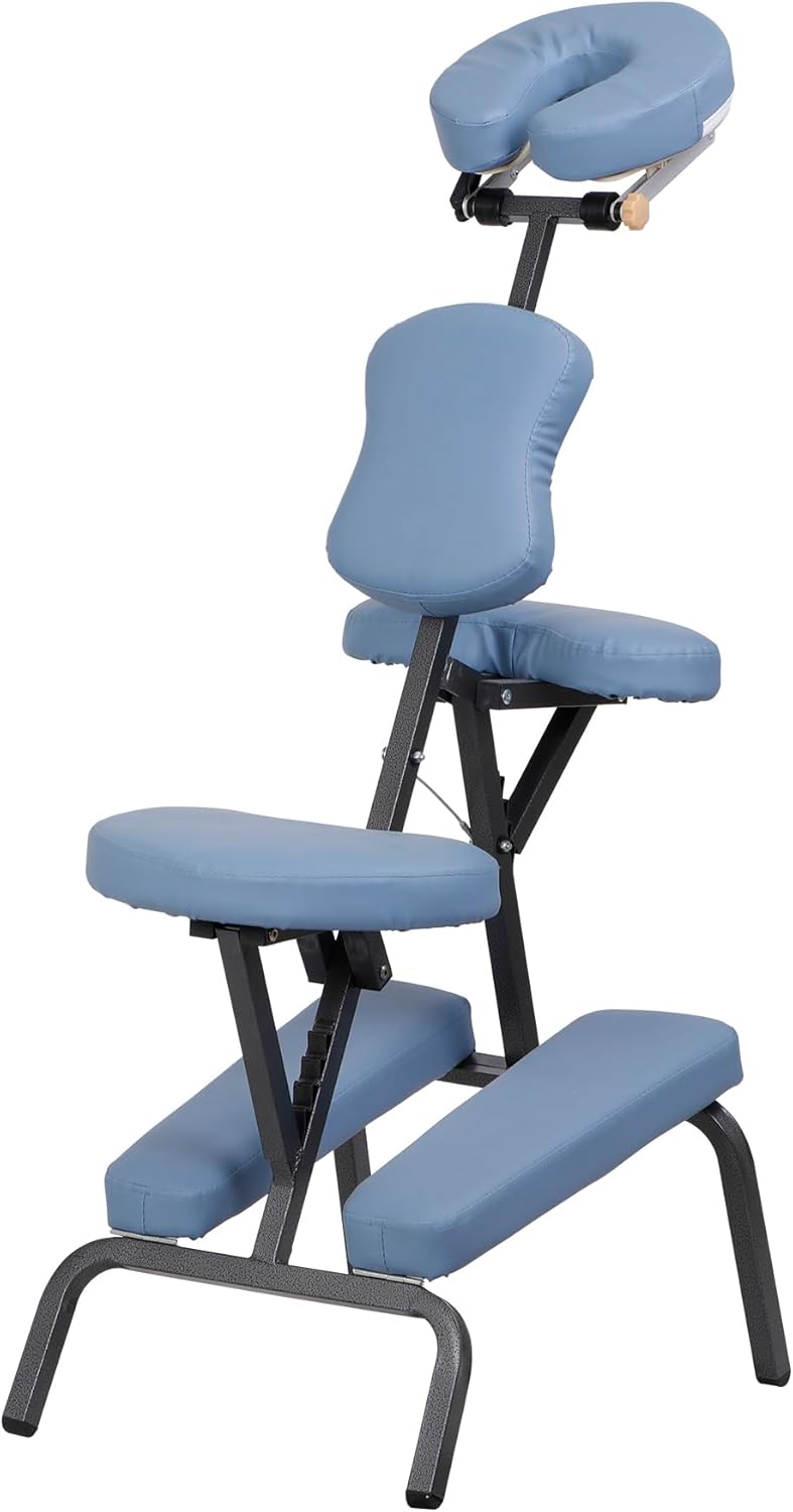 4” Thick Foam Portable Therapy Chair, Adjustable Spa &amp; Tattoo Chair with Face Cradle &amp; Carrying Bag