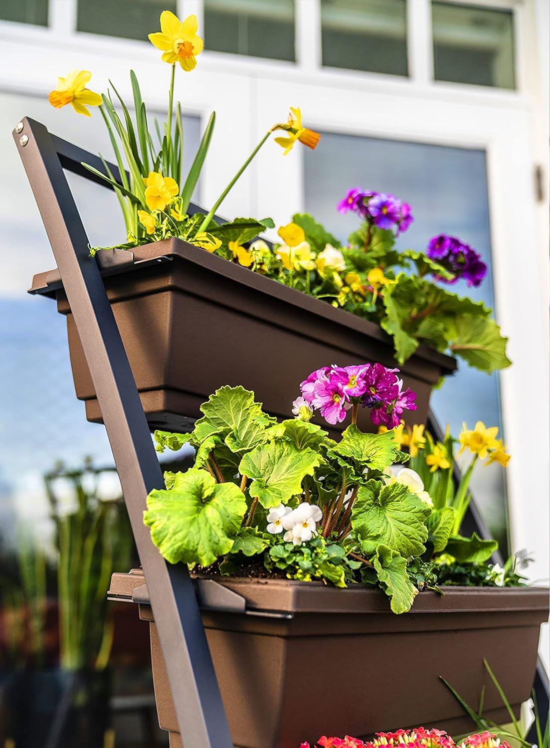 4-Ft Raised Garden Bed - Vertical Garden Freestanding Elevated Planters 4 Container Boxes - Good for Patio Balcony Indoor Outdoor - Perfect to Grow Vegetables Herbs Flowers