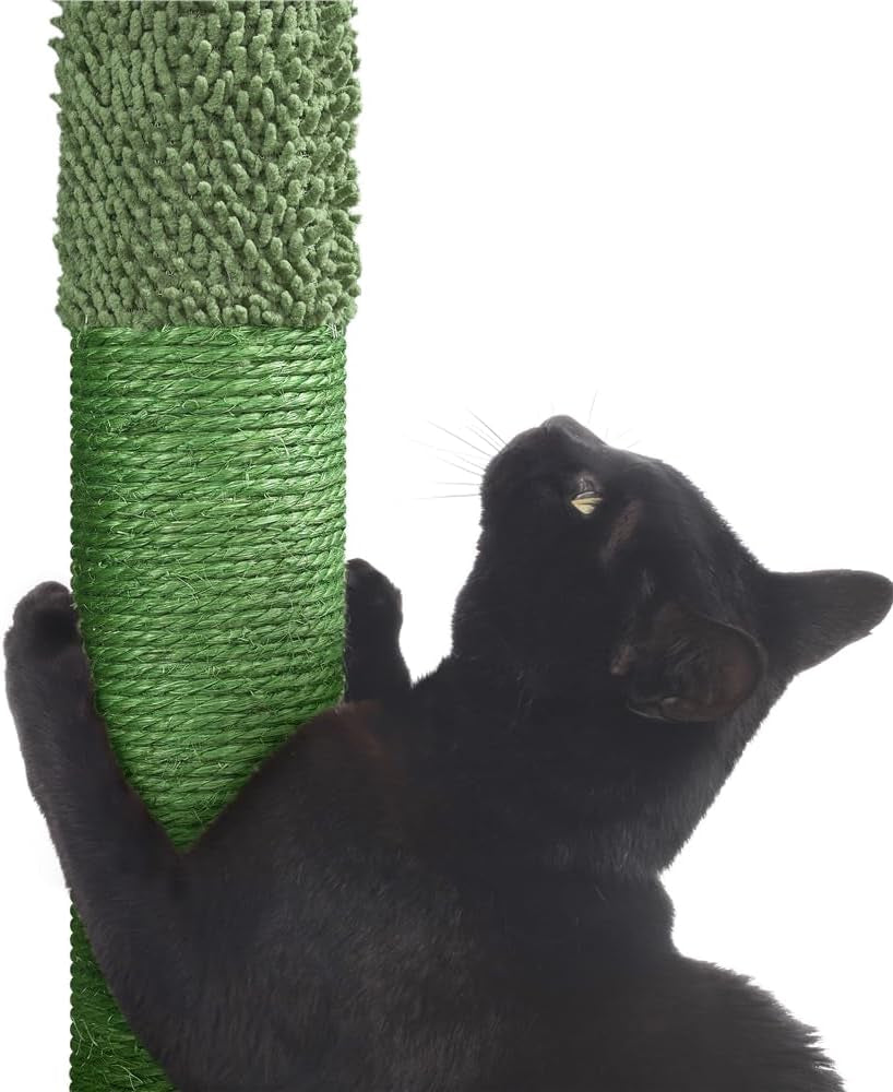 Cactus Cat Tree, 54.5In Cat Tower for Indoor Cats, Multi-Level Cat Condo with Scratching Posts, Ramp, Perch, Platform &amp; Hanging Ball, Cat Furniture Activity Center for Kitten House Play