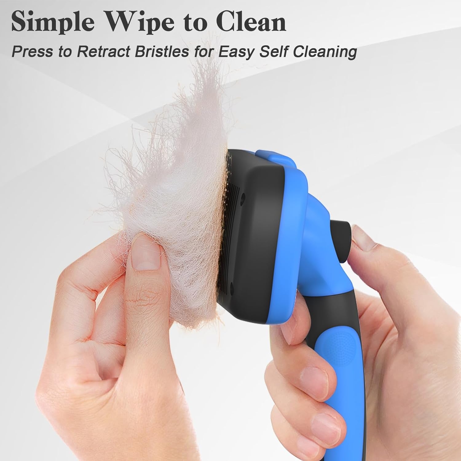 Self Cleaning Slicker Brush - Skin Friendly Deshedding Grooming Tool for Dogs &amp; Cats, Suitable for Shedding &amp; Haired Pets, with Pet Supplies Accessories, Blue