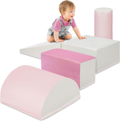 5-Piece Soft Foam Climbing and Crawling Play Structure for Child Development and Motor Skills Enhancement