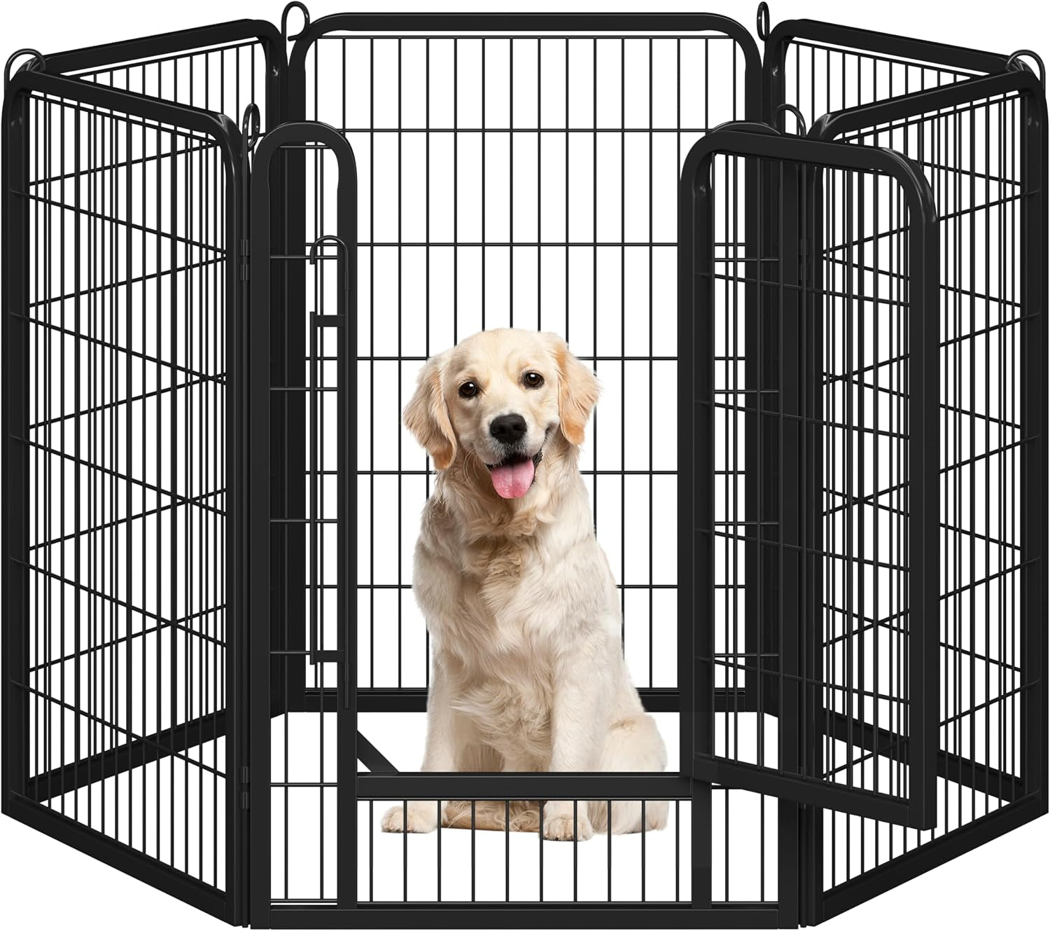 Dog Playpen Outdoor 24 Inch 6 Panels Indoor Dog Fence Metal Dog Pen Heavy Duty Pet Exercise Pen for Rv/Camping/Garden