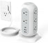 Tower Power Strip Flat Plug with 11 Outlets 3 USB (1 USB C),  Surge Protector Tower 1625W/13A,1050J Protection, 6 Feet Extension Cord with Multiple Outlets, Office Desk Supplies, Dorm Essentials