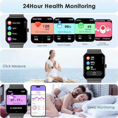 Fitness Tracker 2024 (Answer/Make Call),Smart Watch with 24/7 Heart Rate Blood Oxygen Monitor,Sleep Tracker,100+ Sports Modes,Pedometer,Ip68 Waterproof Activity Trackers for Android&amp;Iphone Women Men