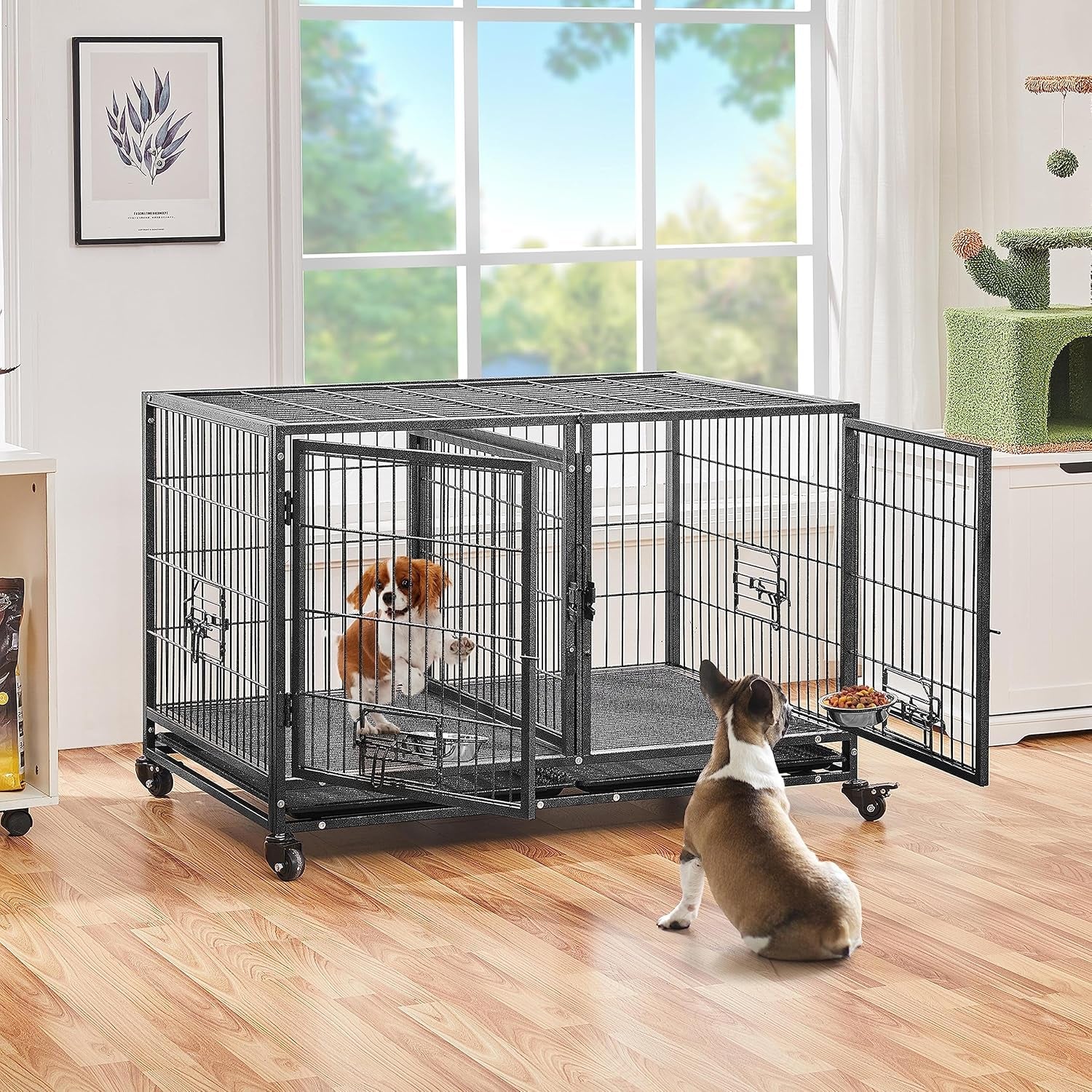 Stackable Dog Crate with Divider 43&