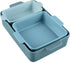 Bakeware Set, Baking Dish Set, 3-Piece Nonstick, Toxin-Free, Ceramic, Casserole, Bread Loaf, Square Pan, Space-Saving Nesting Design - Cornflower Blue