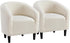 Barrel Chairs, Furry Accent Chairs, Sherpa Chairs with Soft Padded Armrest, Fuzzy Club Chairs for Living Room Bedroom Waiting Room Office, Accent Chairs Set of 2, Ivory