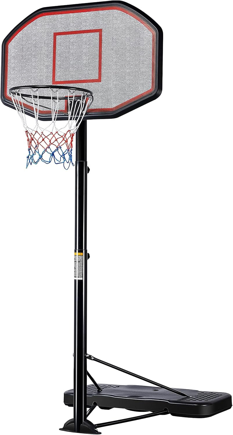 Portable Basketball Hoop,7 to 10 FT Adjustable Height Basketball Stand System for Youth Adult Indoor Outdoors W/Wheels &amp; 43 Inch Backboard