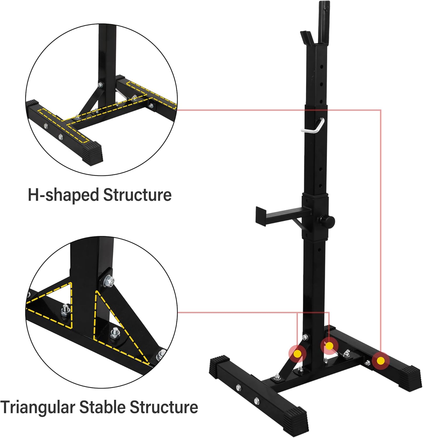 Adjustable Squat Rack Stand Weight Lifting Rack for Home Gym Strength Training Max Load 550LB