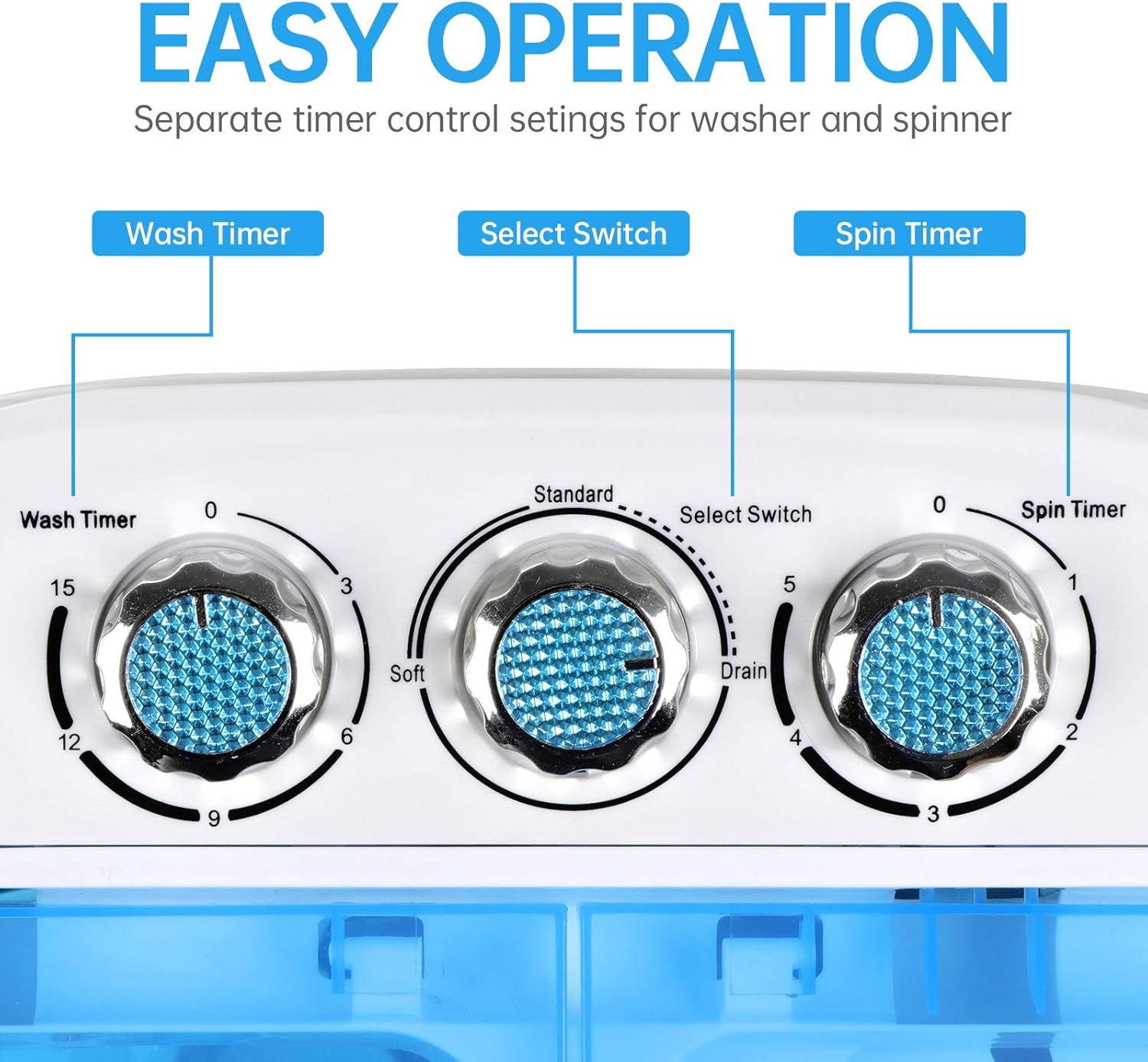 9.9lbs Lightweight Portable Mini Twin Tub Washing Machine