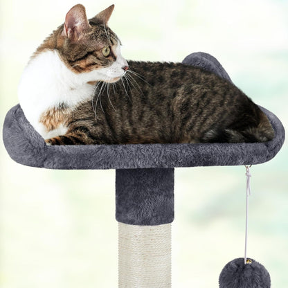 Cat Tree, 54In Tall Cat Tower for Indoor Cats, Multi-Level Cat Furniture with Extended Platform &amp; Basket, Spacious Cat Condo, Funny Hammock, Scratching Posts and Ladder for Kittens