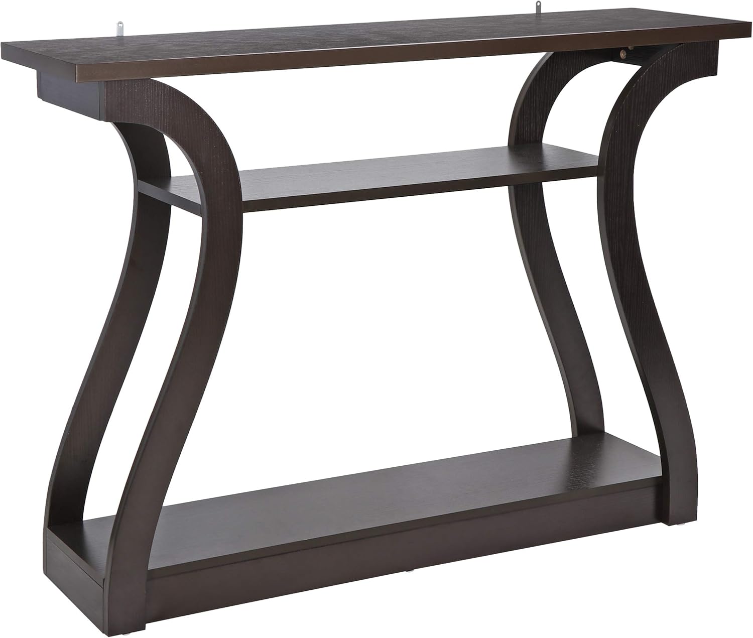 Narrow Console Table with 3-Tier Storage Shelves for Entryway, Living Room, or Hallway