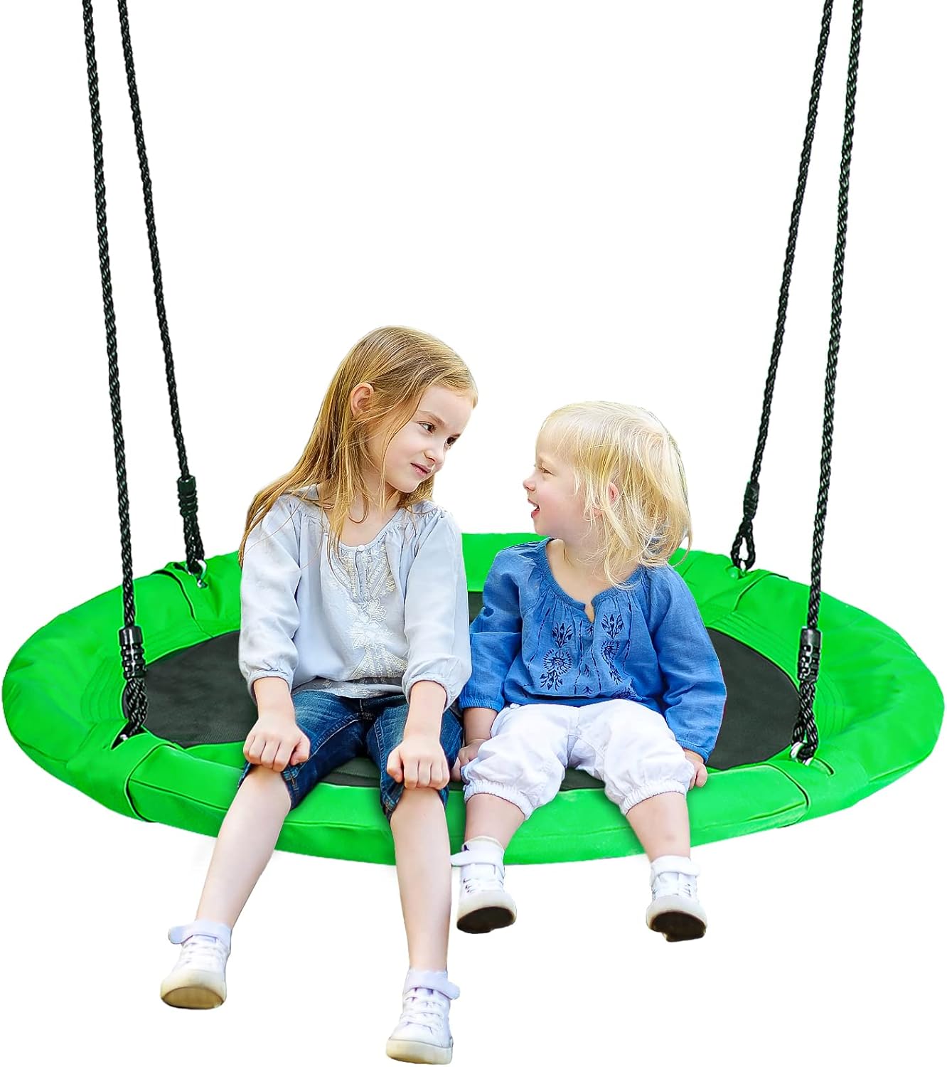 40 Inch Playground Saucer Swing Set Round Web Swing Tree Swing Platform for Kids