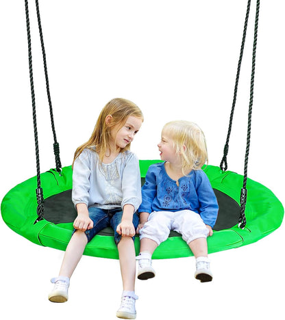 40 Inch Playground Saucer Swing Set Round Web Swing Tree Swing Platform for Kids