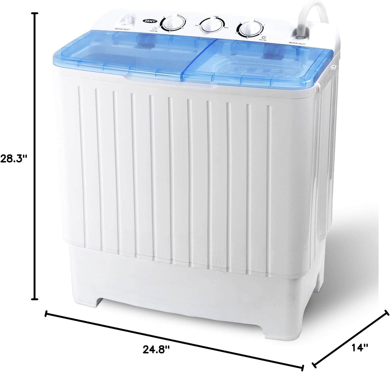 17.6lbs Portable Semi-Automatic Compact Twin Tub Laundry Washing Machine