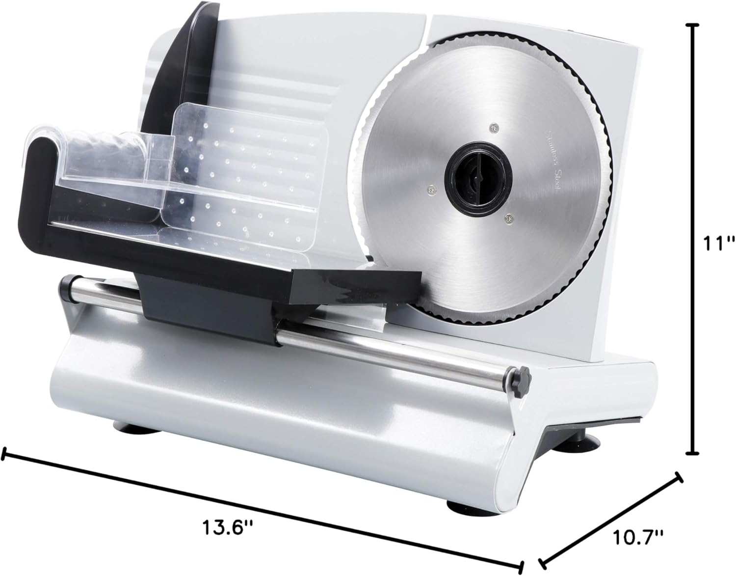 Professional Stainless Steel Electric Meat Slicer Food &amp; Vegetable Cutter with Removable 7.5&quot; Blade