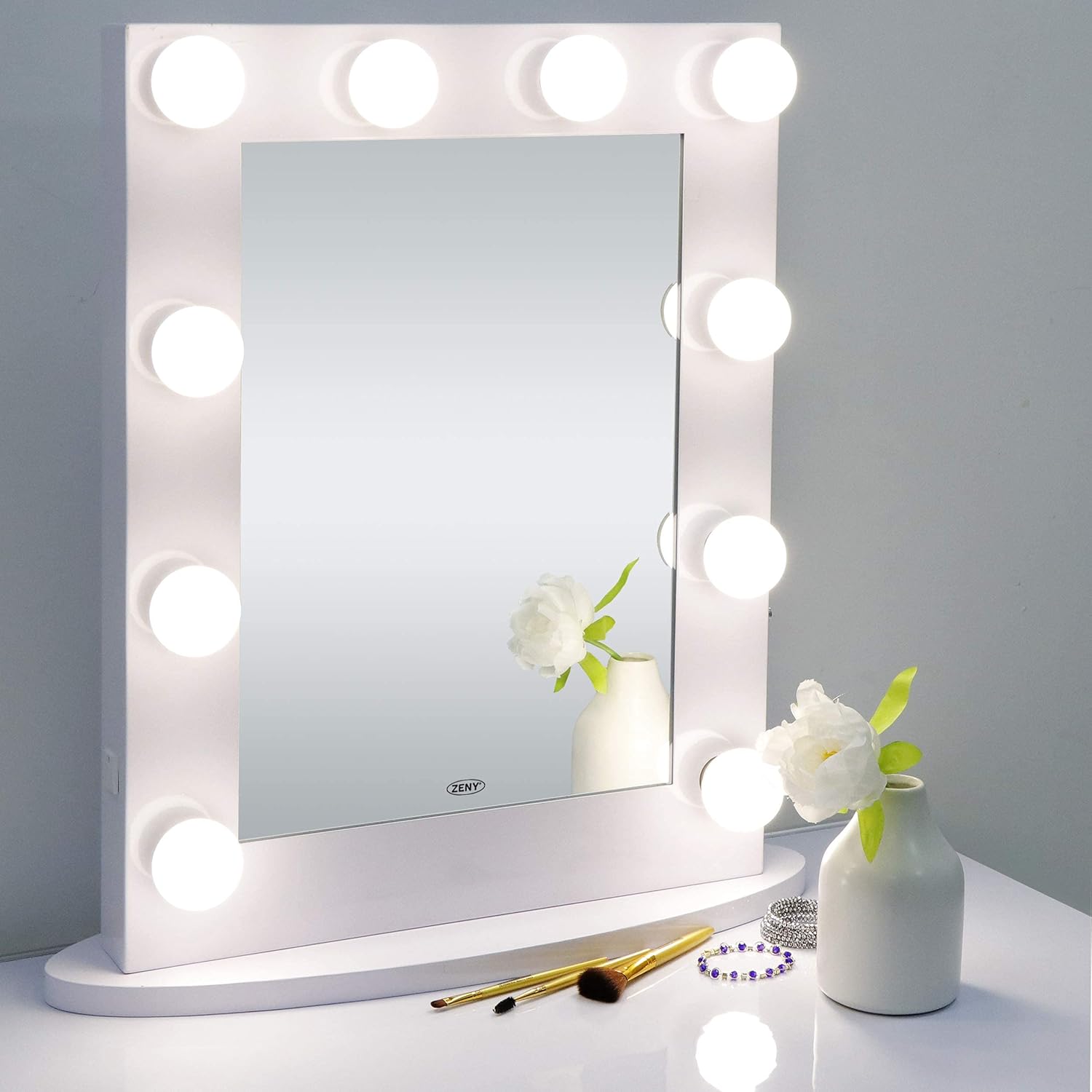 25.6 inch Hollywood Vanity Mirror with 10 Bulbs &amp; 4 Color Modes