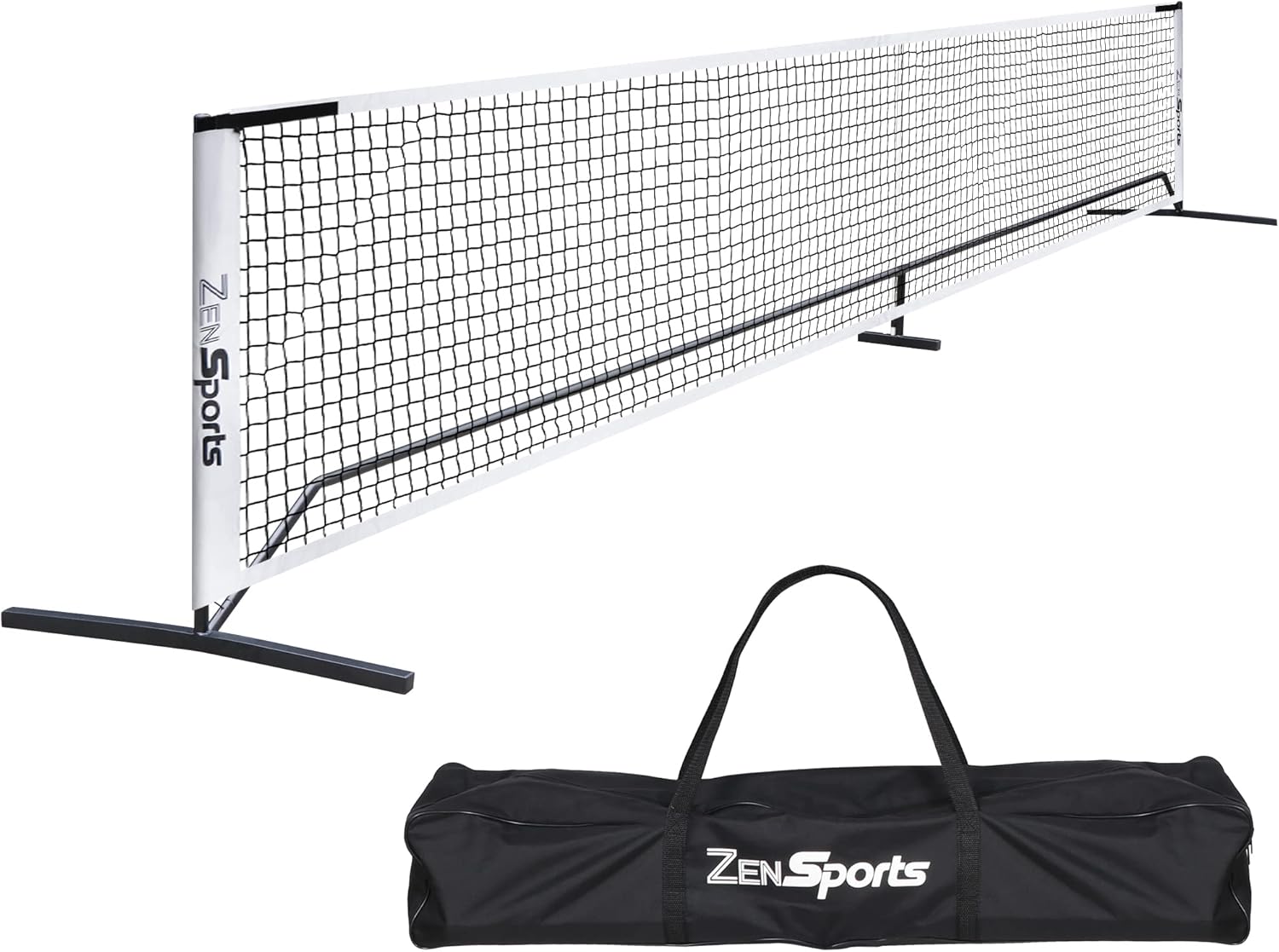 Portable Pickleball Net Set System with Metal Frame and 22FT Regulation Size Pickball Net with Carry Bag