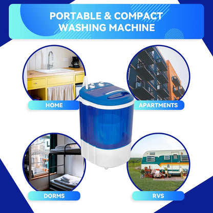 8 lbs Semi-Automatic Compact Portable Mini Washing Machine