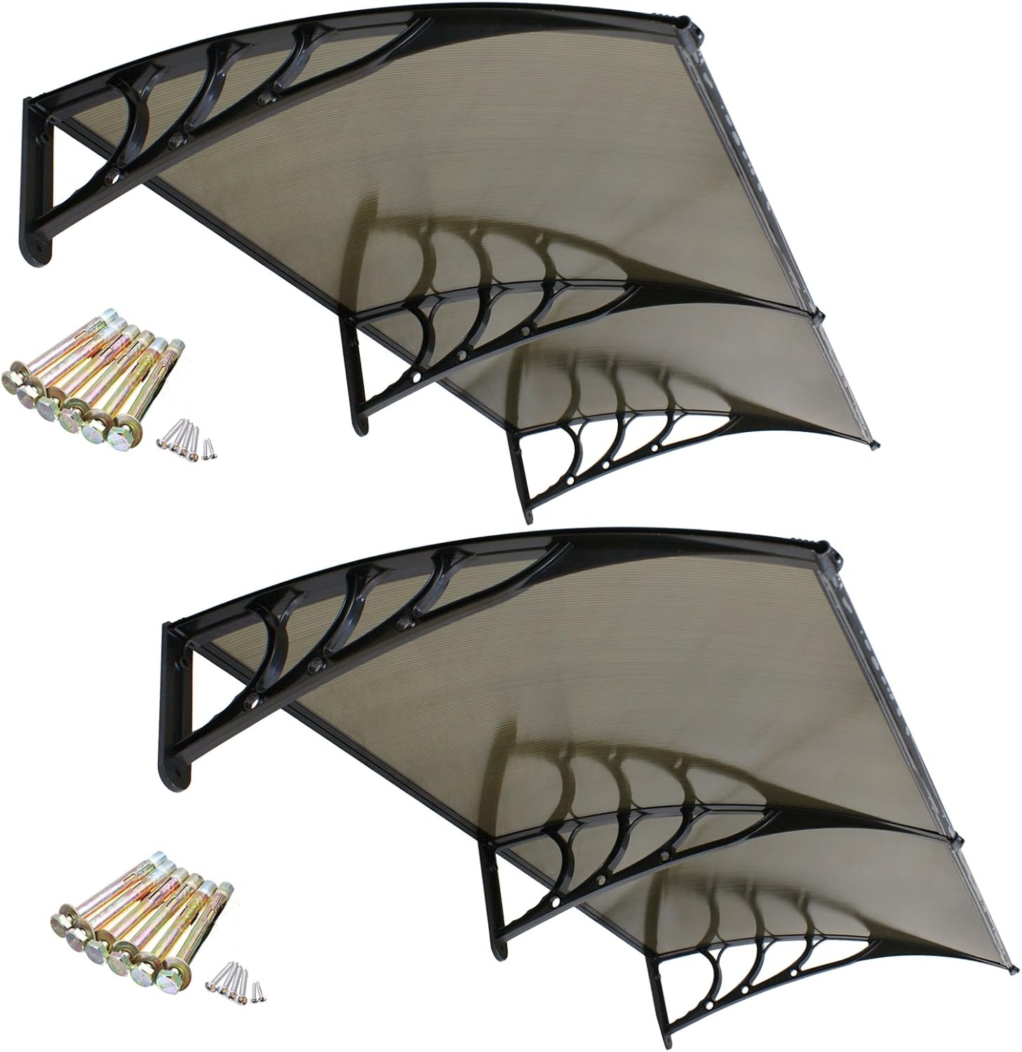 Set of 2 Overhead Door Polycarbonate Cover 40&quot;x 80&quot; Window Door Awning