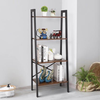 4-Tier Multifunctional Ladder-Shaped Plant Flower Stand Rack Bookrack Storage Shelves