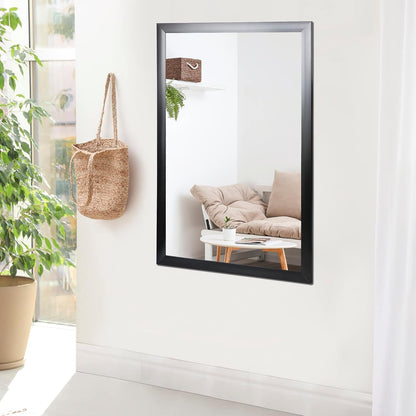 24’’ x 36’’ Framed Black Rectangle Wall Mirror