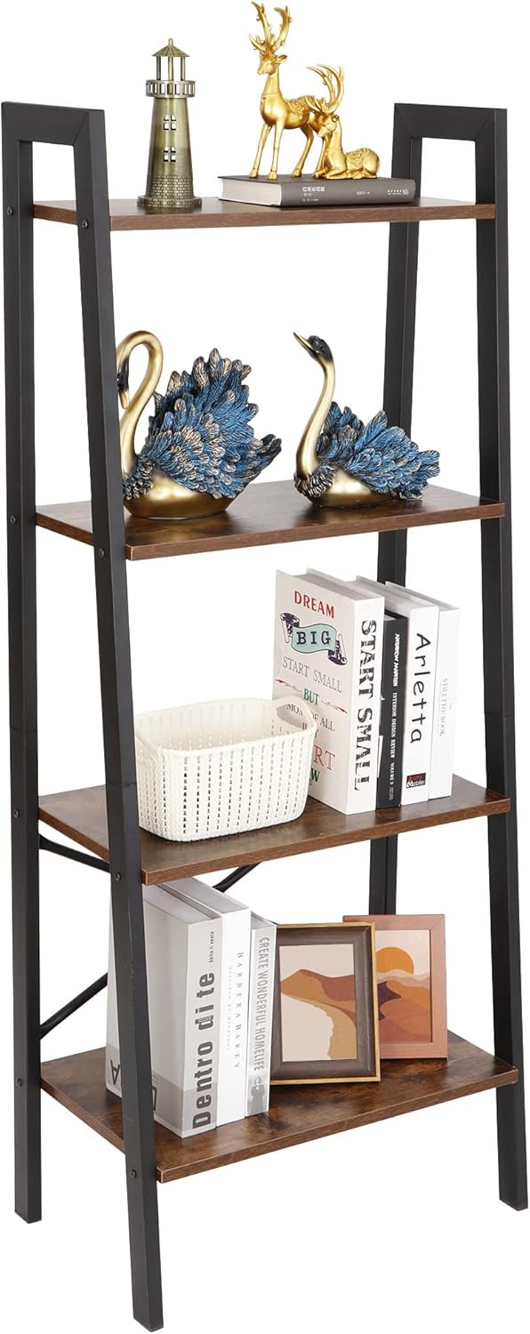 4-Tier Multifunctional Ladder-Shaped Plant Flower Stand Rack Bookrack Storage Shelves