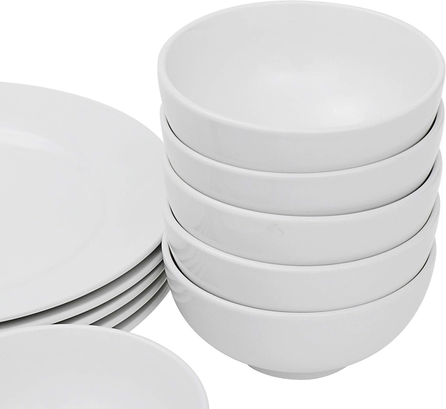 18 Piece White Dinnerware Set Service for 6 Dishwasher and Microwave Safe