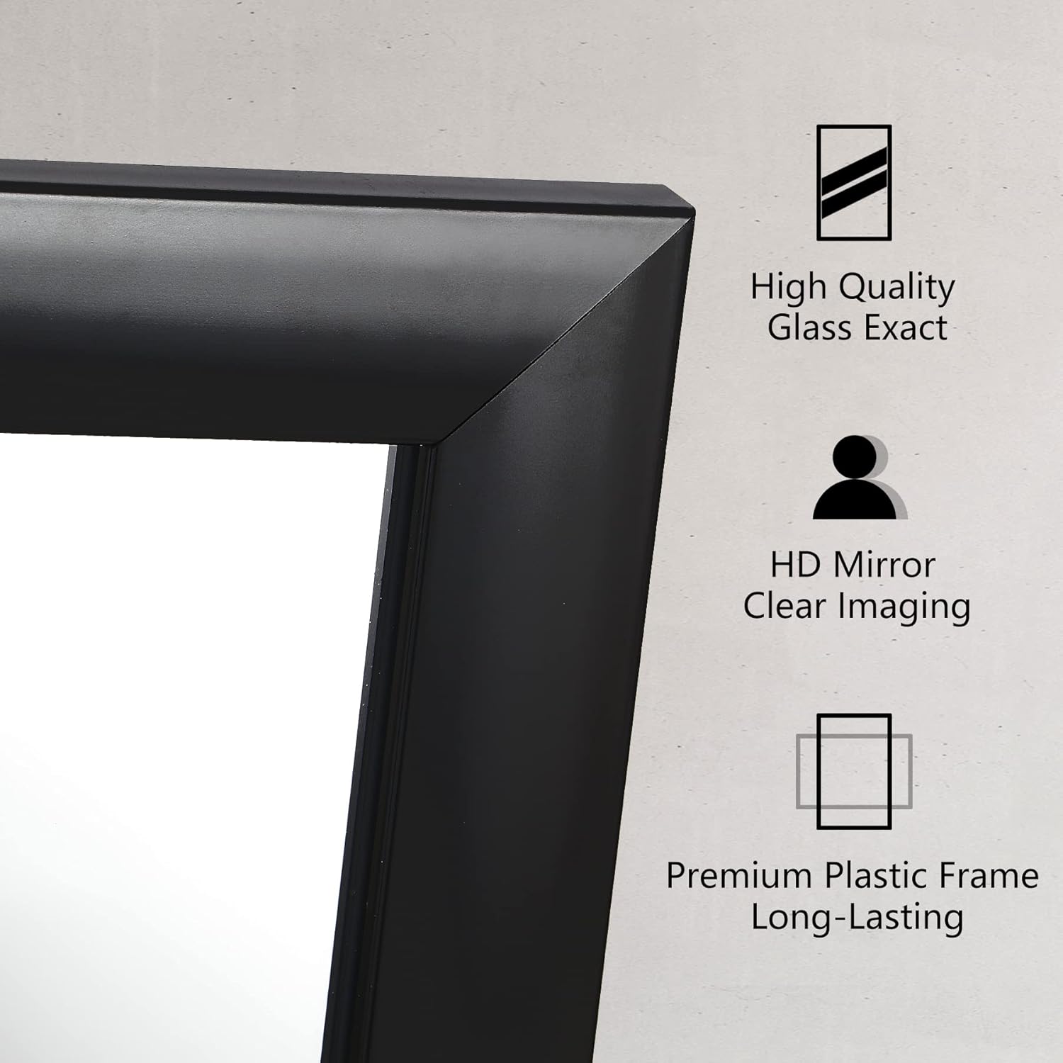 24’’ x 36’’ Framed Black Rectangle Wall Mirror