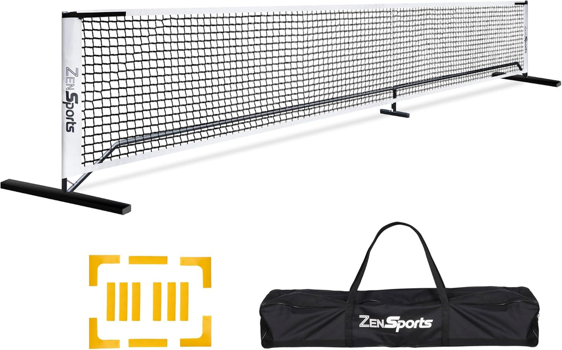 Portable Pickleball Net Set System with Metal Frame and 22FT Regulation Size Pickball Net with Carry Bag