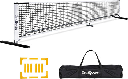 Portable Pickleball Net Set System with Metal Frame and 22FT Regulation Size Pickball Net with Carry Bag