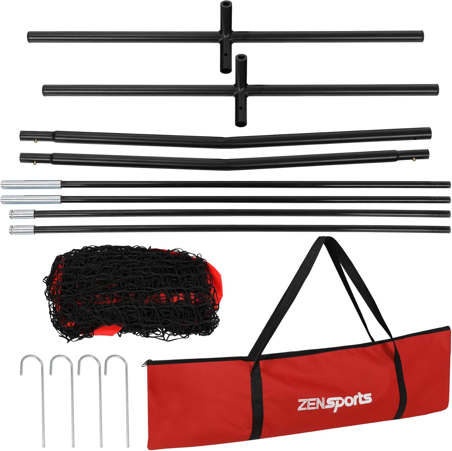 5x5ft Portable Baseball &amp; Softball Net, Practice Hitting and Pitching Net with Bow Frame, Carry Bag, Baseball Backstop Screen Equipment