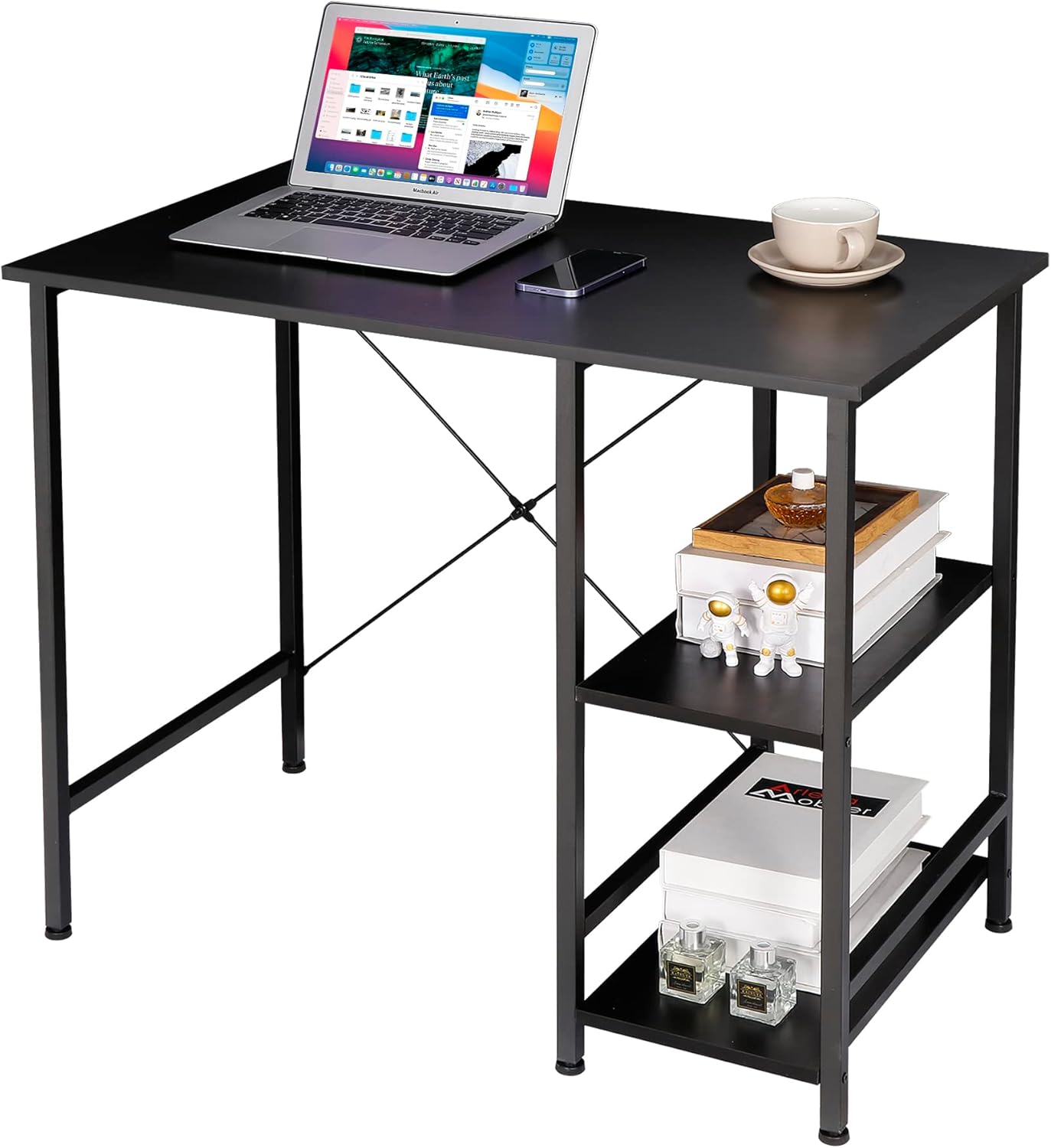 36&quot; Home Office Computer Desk with Storage Shelves &amp; Metal Frame