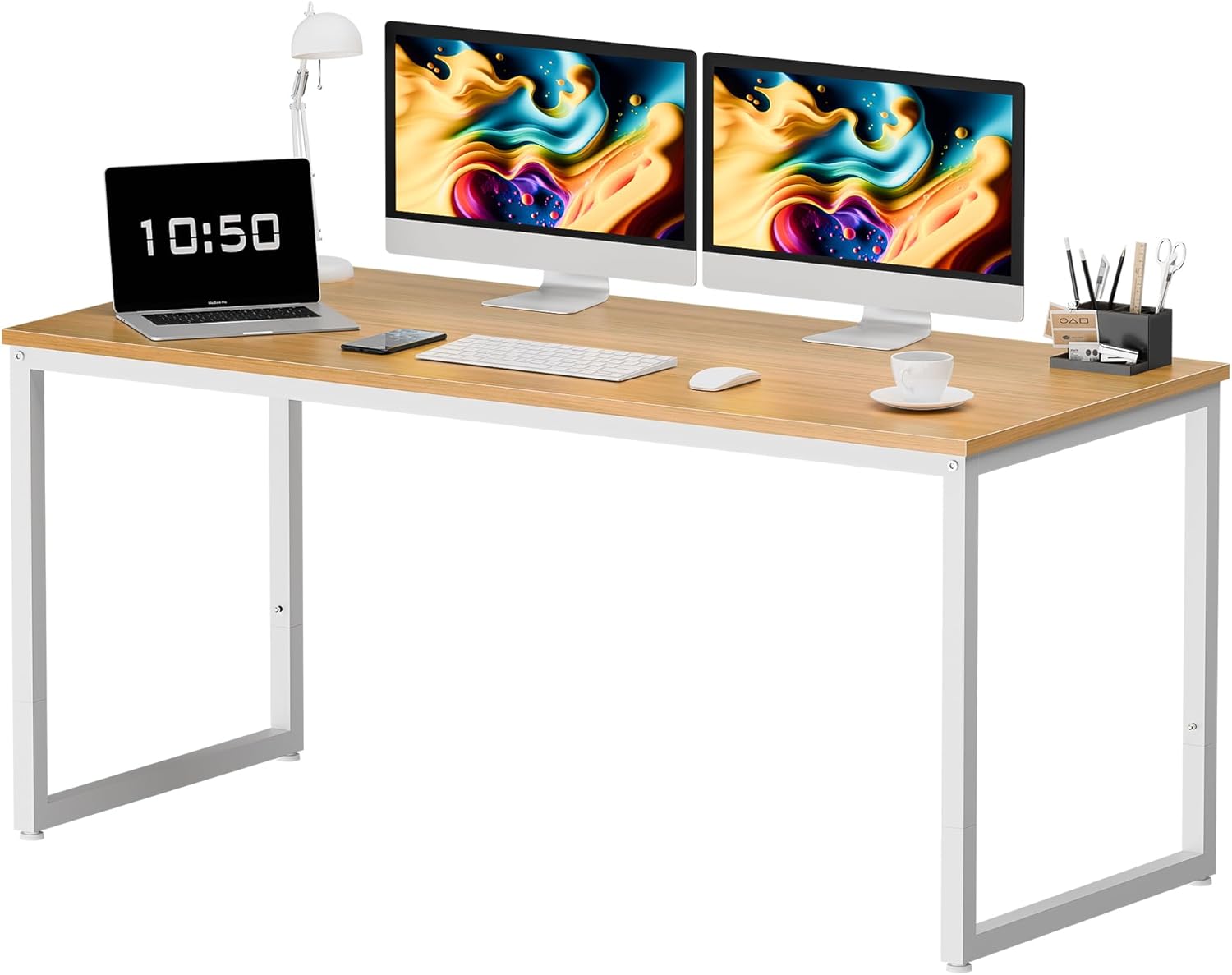 55 Inch Modern Home Office Desk for Work, Gaming, &amp; Study