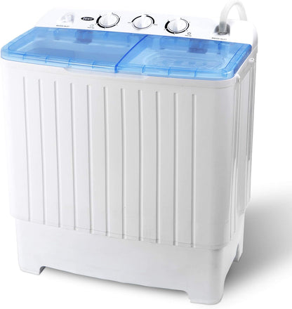 17.6lbs Portable Semi-Automatic Compact Twin Tub Laundry Washing Machine