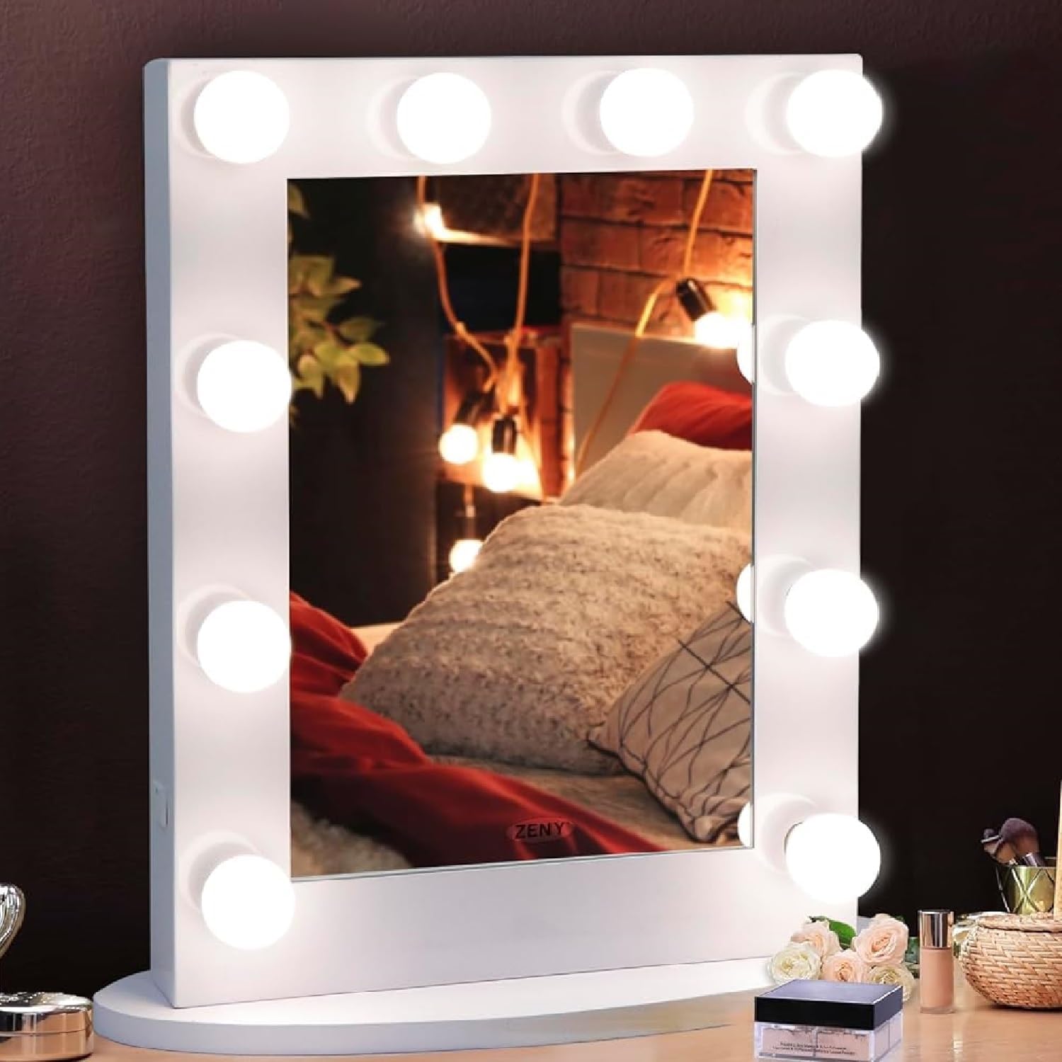 25.6 inch Hollywood Vanity Mirror with 10 Bulbs &amp; 4 Color Modes