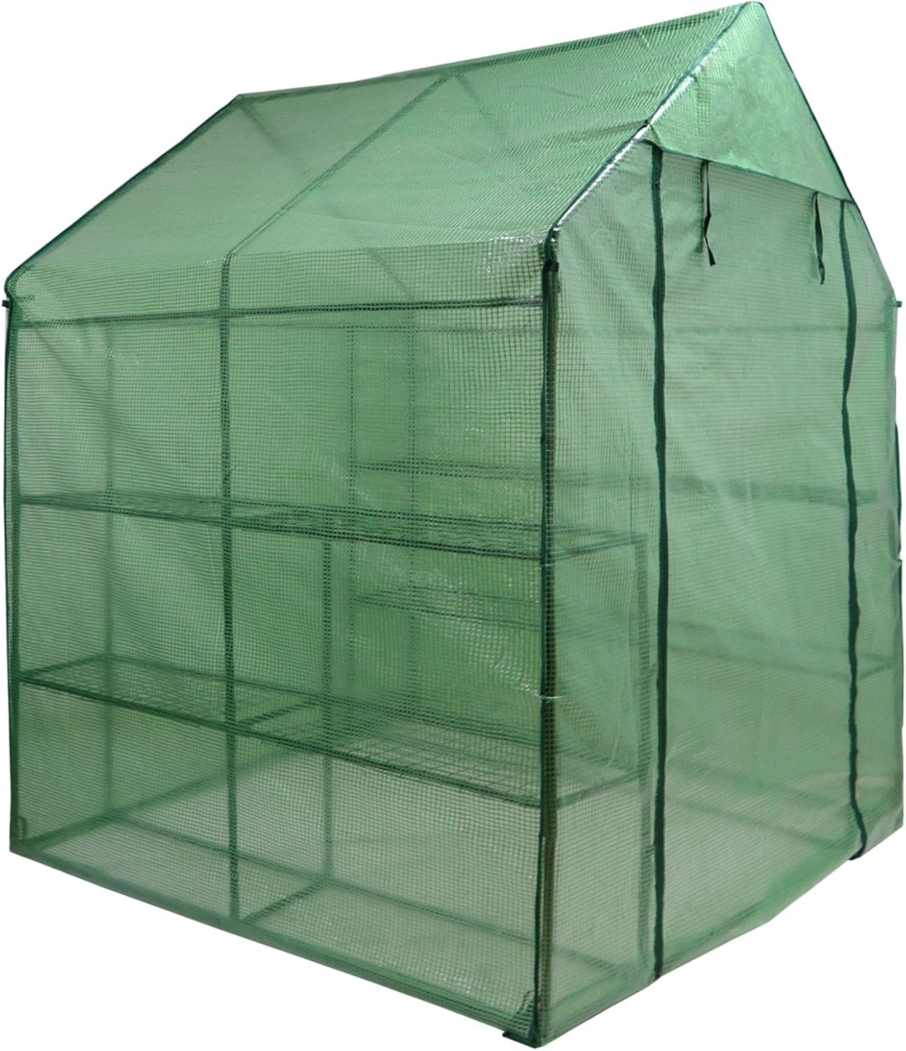 Portable Mini Walk-in Greenhouse with PE Cover and Roll-up Door