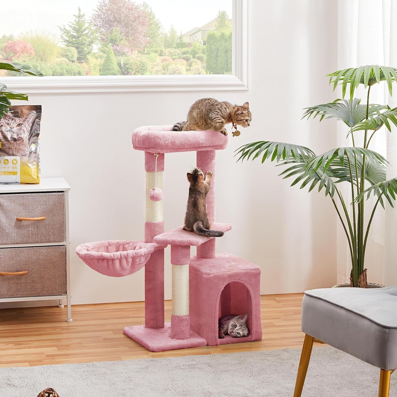 Cat Tree, Cute Cat Tower for Indoor Cats, Multi-Level Cat Furniture Activity Center W/Sisal-Covered Post for Small Cat Kittens